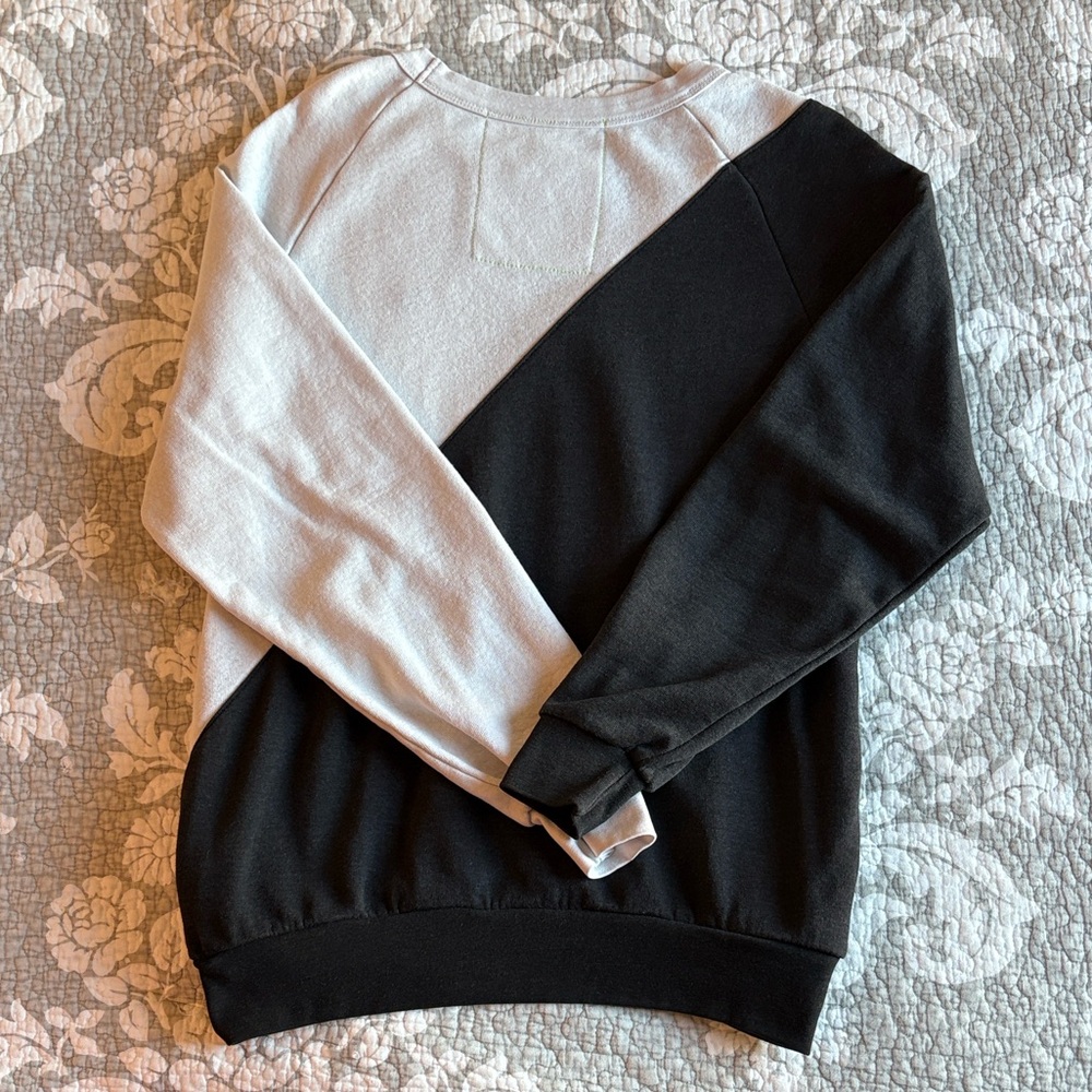 Aviator Nation Colorblock Black and White Unisex Crewneck Sweater ~ Size Large - Picture 2 of 8